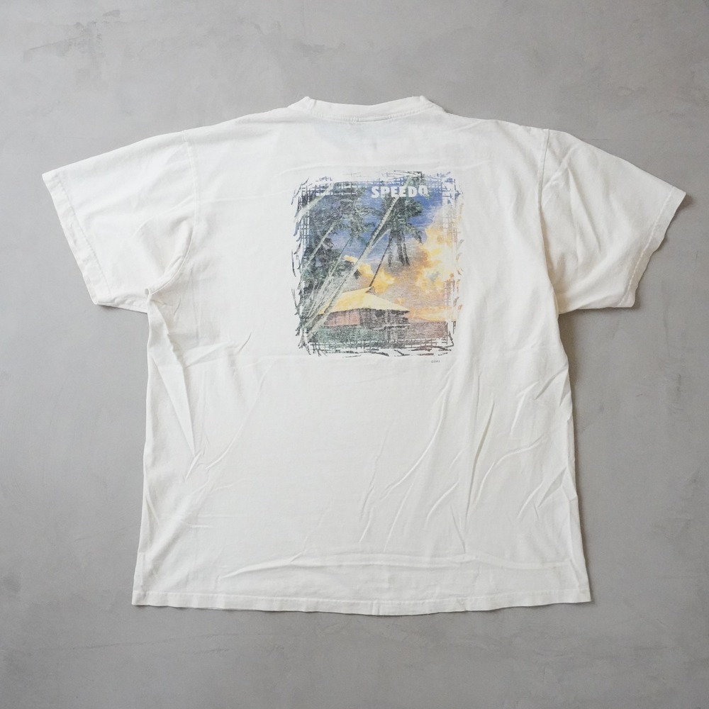 Vintage Speedo T-Shirt XL Mens 2003 White Tropical Beach Surf Graphic Tee